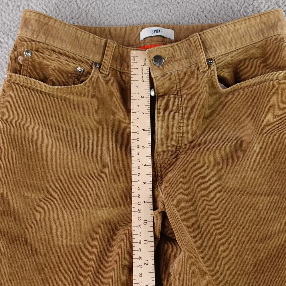 Spoke Cord Fives Pants Mens 32 Build B Brown‎ Corduroy Button Fly Straight Leg